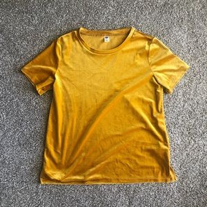 Old Navy gold crushed velvet shirt